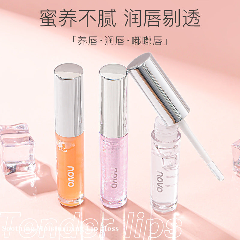 Pack of 3-Novo Moisturizing Lip Oil Gloss Hydrating Clear Shine