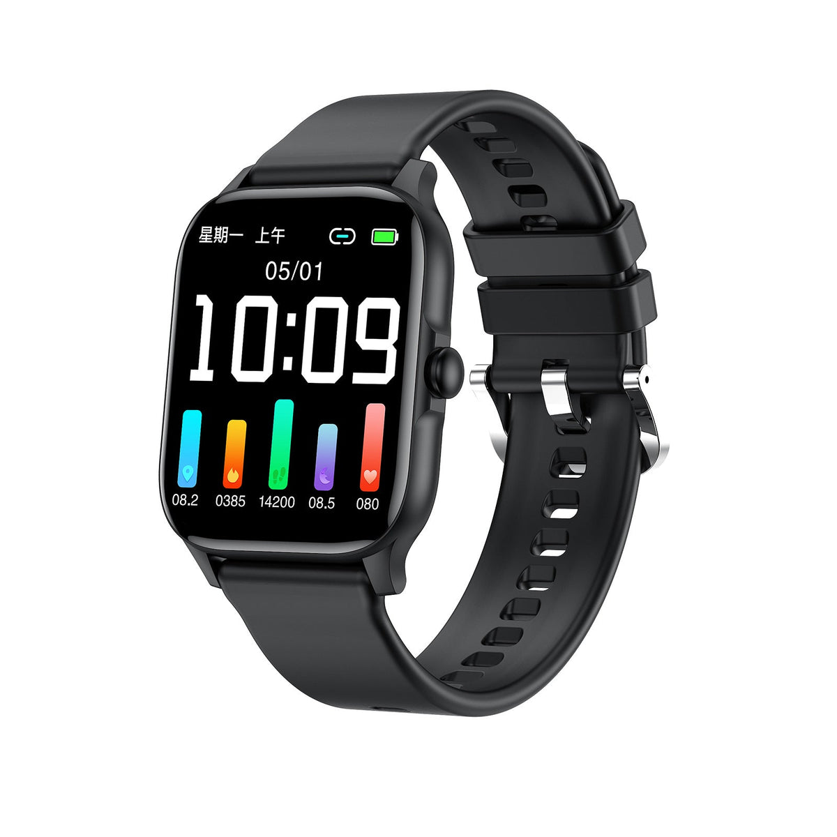 M1 Smart Watch Bluetooth Calling Heart Rate Sports Watch Unisex in Black