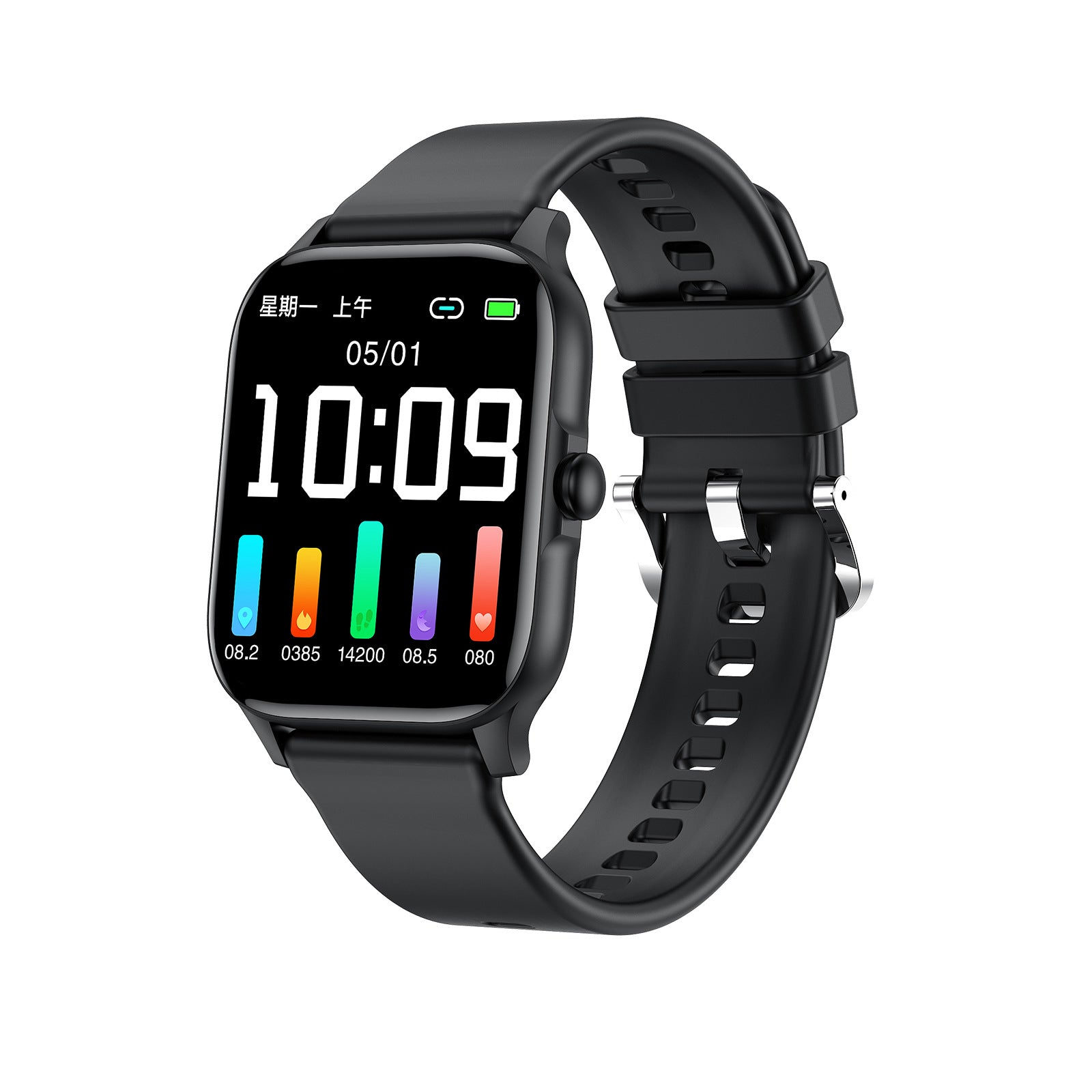 M1 Smart Watch Bluetooth Calling Heart Rate Sports Watch Unisex in Black