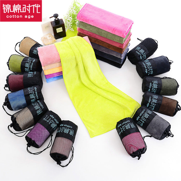 400g white Marathon Printed Sports Towel for Fitness & Sweat Absorption 100*30cm