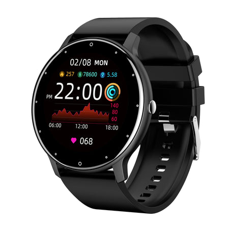 ZL02C Pro Smart Watch Round Screen Health & Sports Tracker in Black