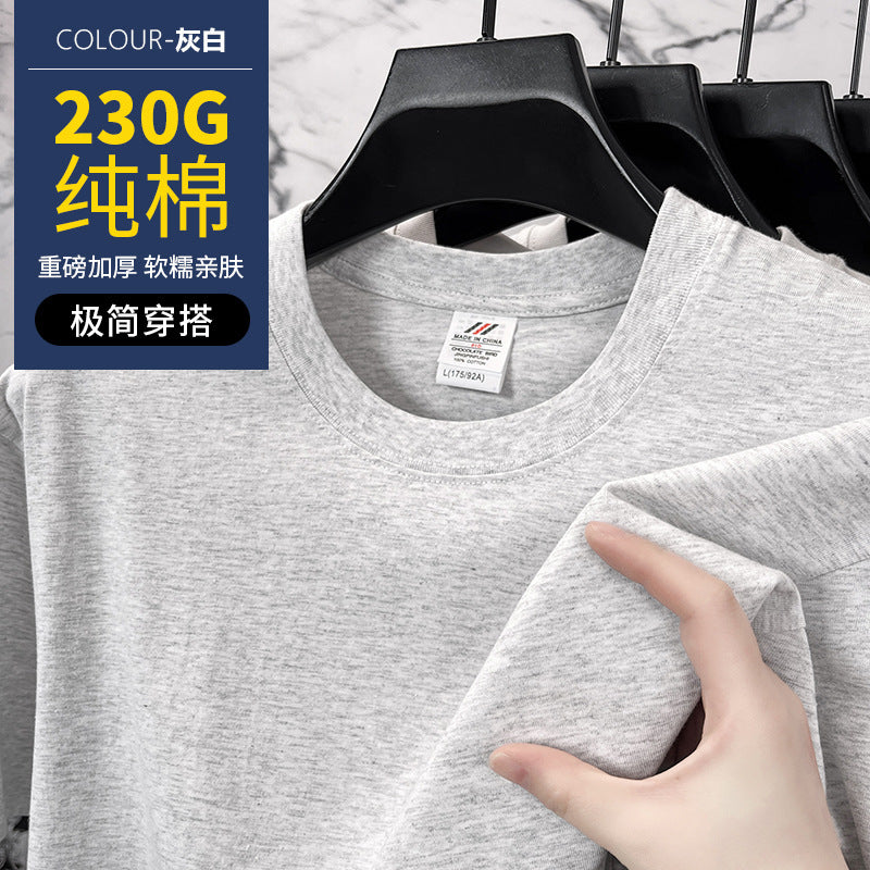 Men's 230g Heavyweight Combed Cotton Crew Neck T-Shirt Description: