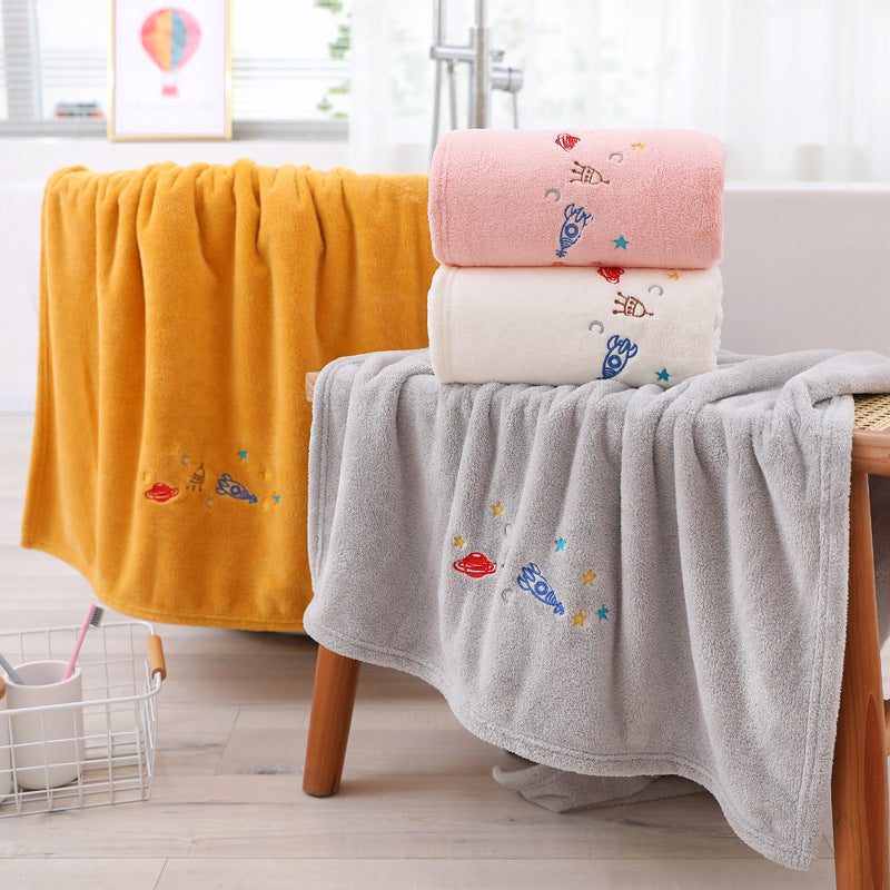 Logo Printed Coral Fleece Face Towel