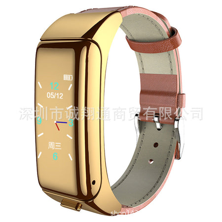 B6 Call Bracelet Bluetooth Headset Color Screen Smart Sports Watch in Black