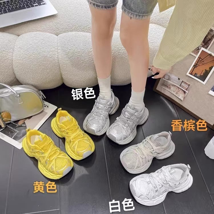Women's Breathable Mesh Lace-Up Outdoor Sneakers Casual Style