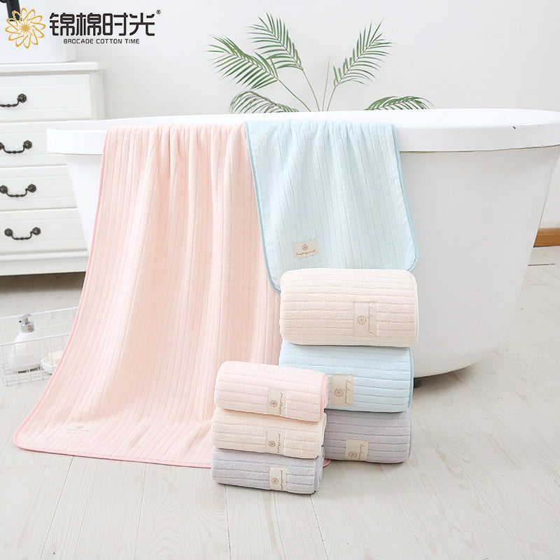 Custom Logo Coral Velvet Bath Towel Set Thick Soft Unisex Use
