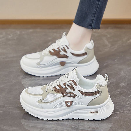 Q 103m rice dumpling Women's Lightweight Mesh Dad Sneakers Soft Sole Running Shoes
