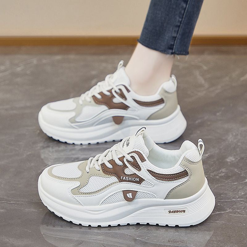 Q 103m rice dumpling Women's Lightweight Mesh Dad Sneakers Soft Sole Running Shoes