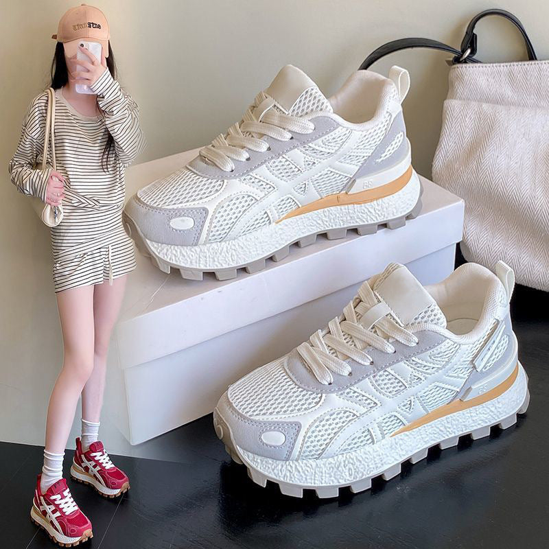 Women's Breathable Mesh Thick Sole Dad Sneakers Casual Style