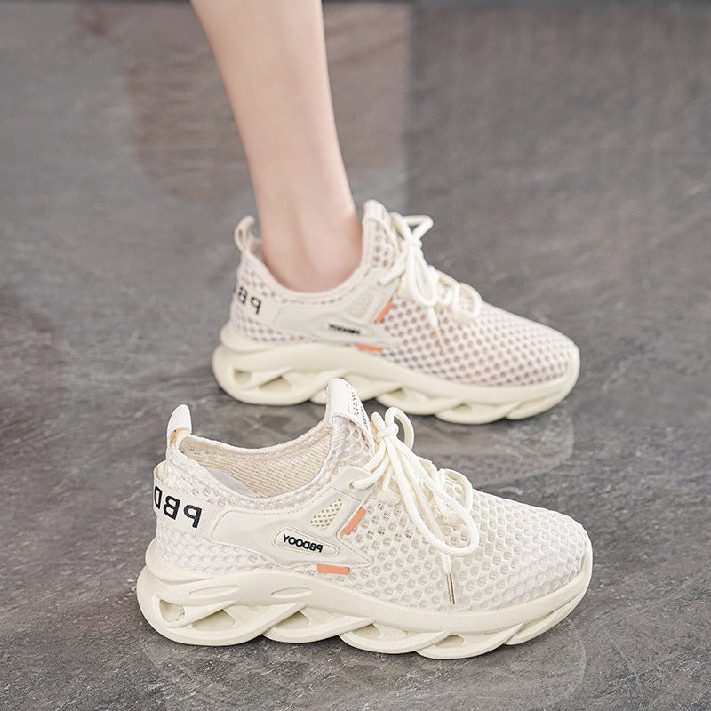 H 8082m colors Women's Breathable Hollow Mesh Thick Sole Casual Sneakers