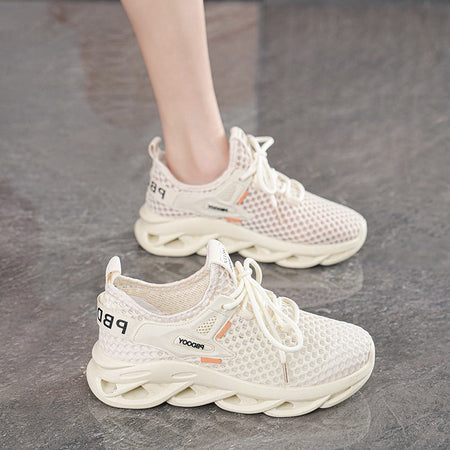 H 8082m colors Women's Breathable Hollow Mesh Thick Sole Casual Sneakers