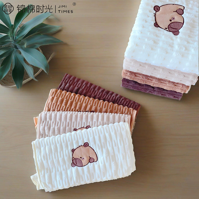 Kapi Bala Coral Fleece Large Bath Towel Set Cute Quick-Dry