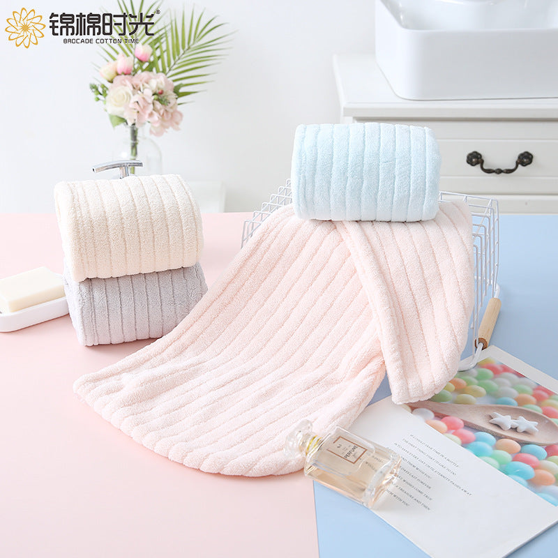 Thickened Coral Fleece Hair Drying Turban Cap Quick-Dry Absorbent