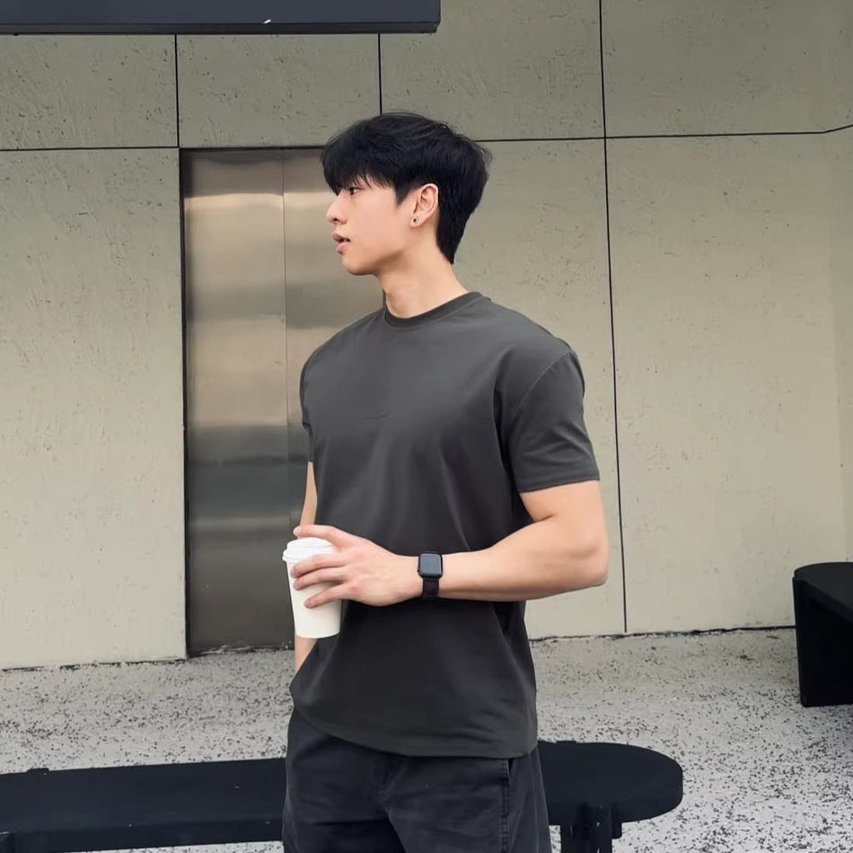 Men's Loose Fit Cotton Fitness Training Crew Neck T-Shirt