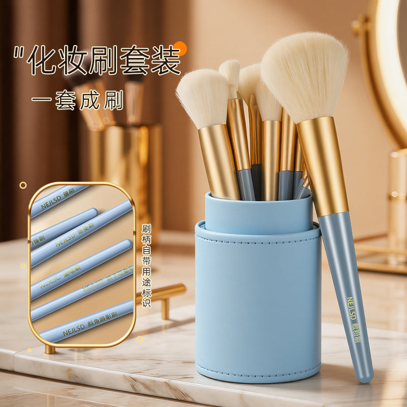 Blue Beginner Soft Makeup Brush Set Concealer Blush Powder Kit