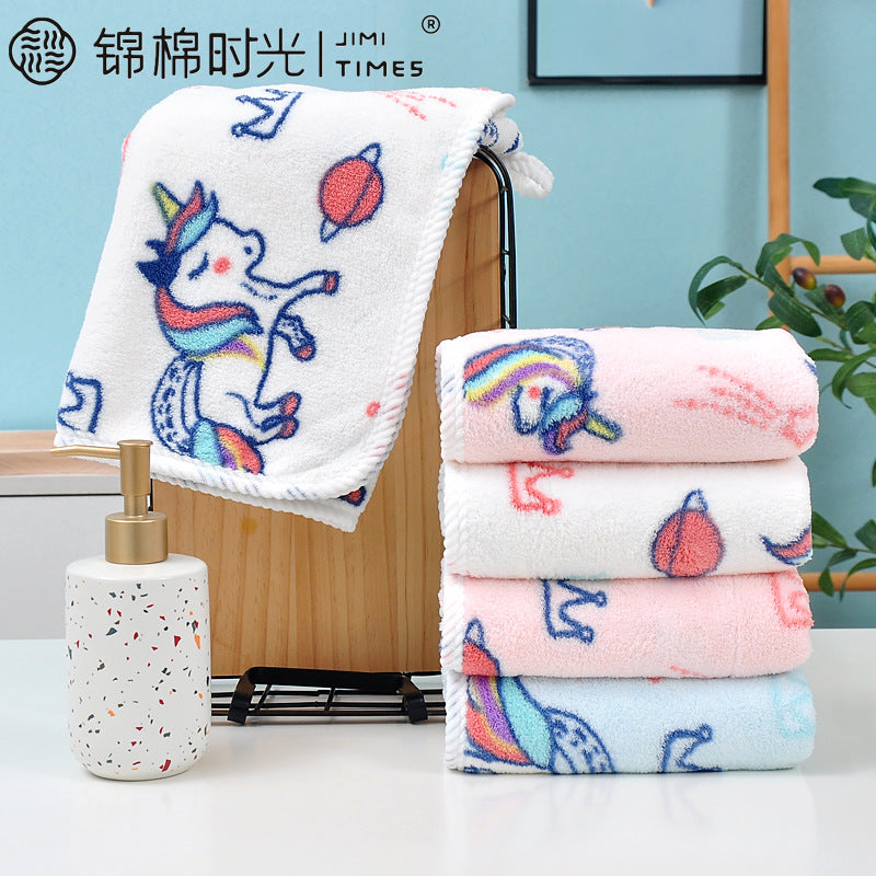 Random pattern Custom Printed Coral Velvet Bath Towel Thick Absorbent 35*75cm towel