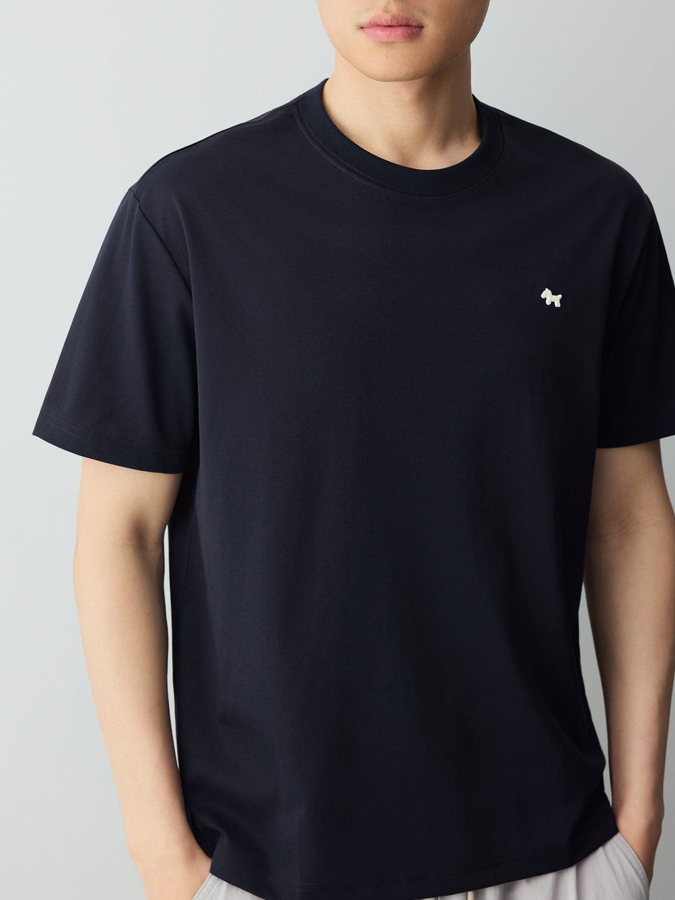 Men's Cartoon Embroidered Crew Neck Casual Short Sleeve T-Shirt