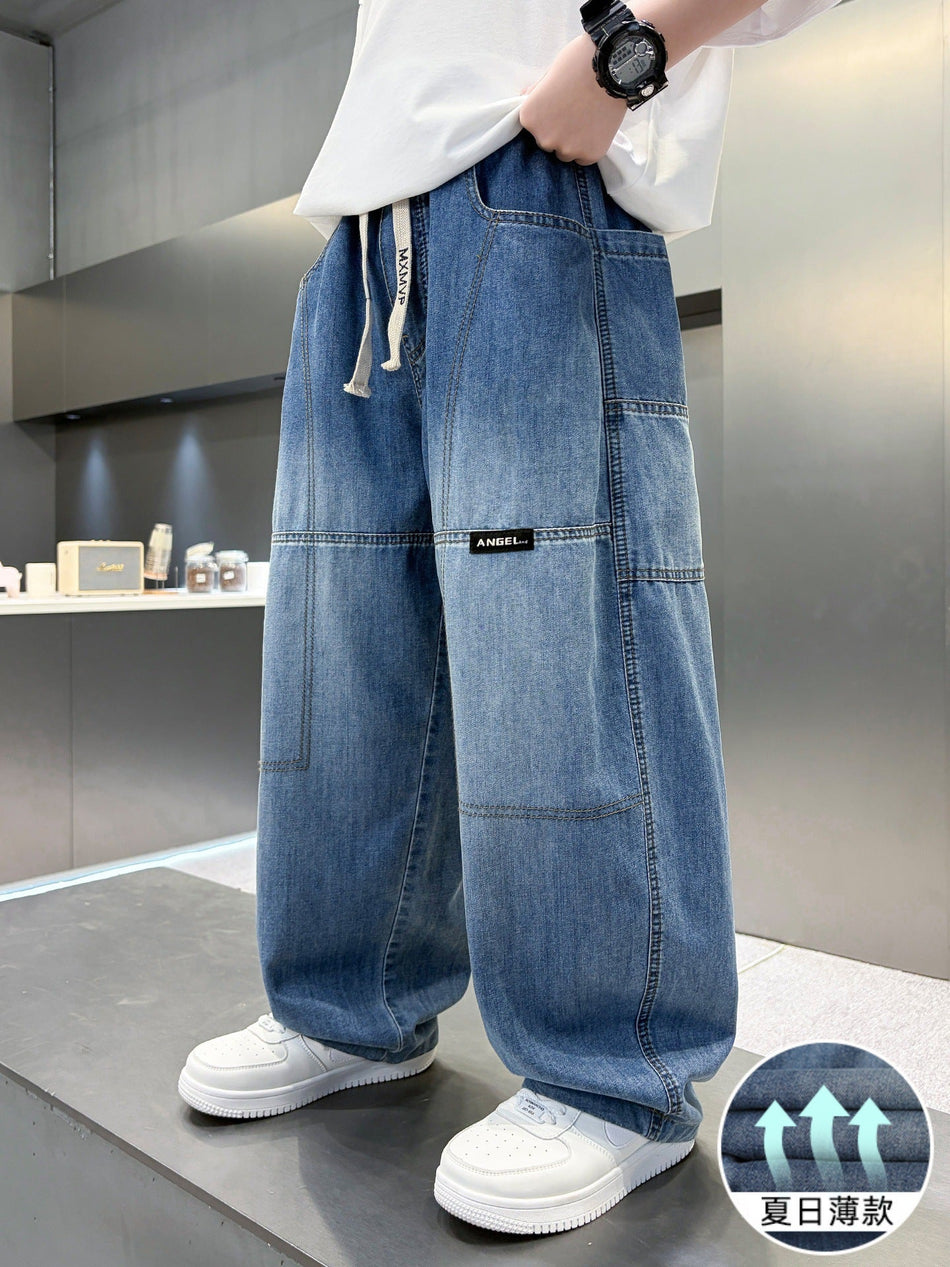Boys Summer Straight-Leg Denim Pants Korean Style Casual Wear