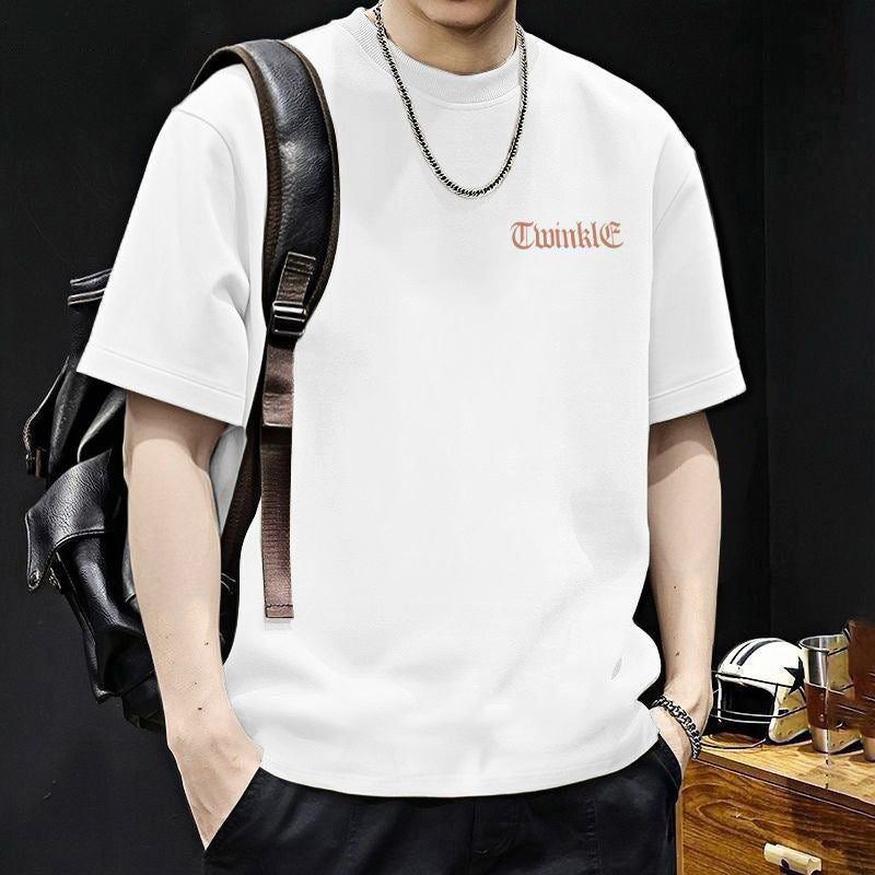 Men's Pure Cotton Loose Fit Graphic Crew Neck Summer T-Shirt