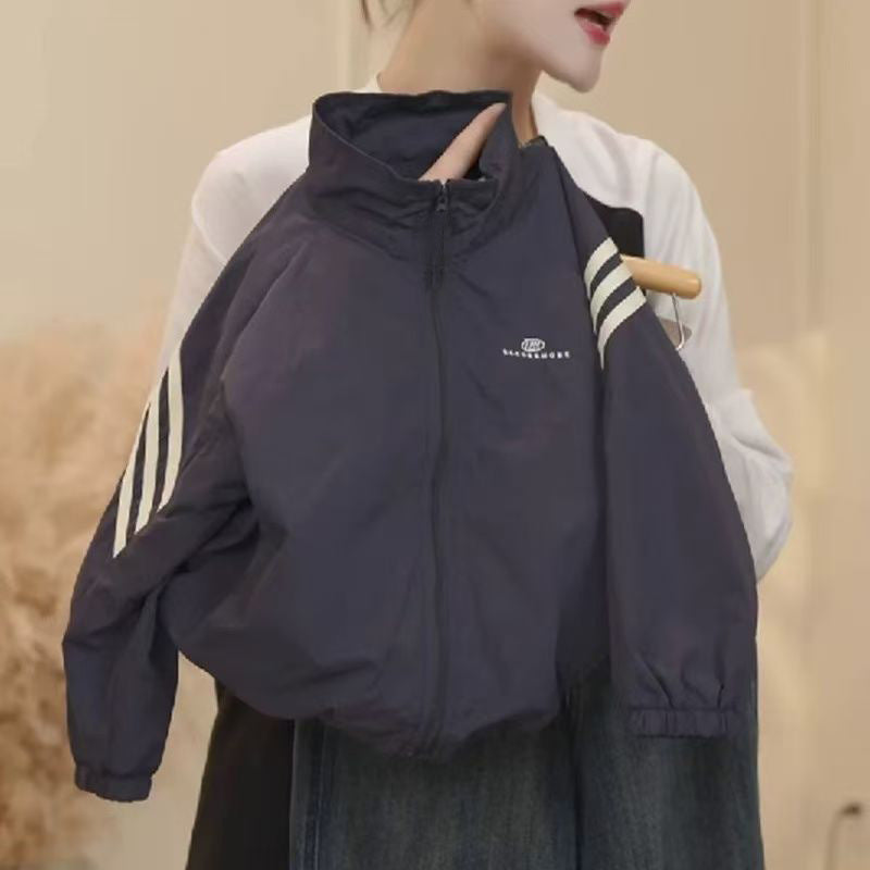 Kids Stand Collar Sports Jacket Lightweight Casual Outerwear