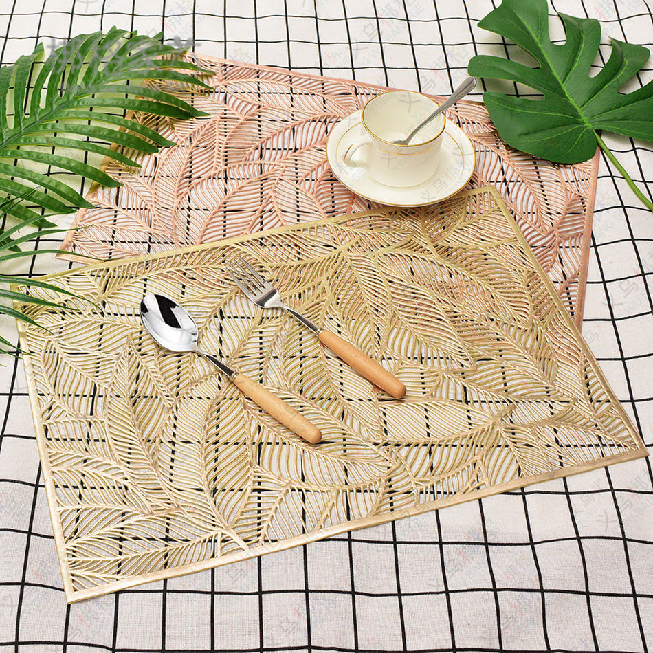 Long combination Leaf-Shaped PVC Placemat Decorative Dining Table Mat