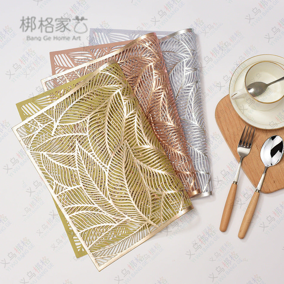 Leaf-Shaped PVC Placemat Decorative Dining Table Mat