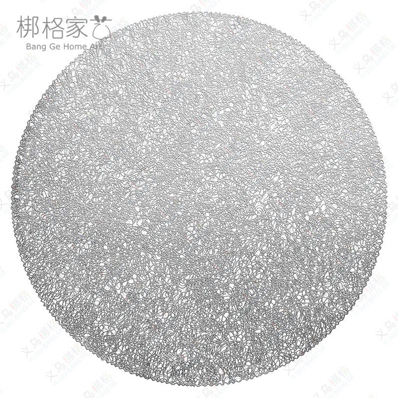 Gold Stamped PVC Round Placemat Heat Resistant Party Table Mat