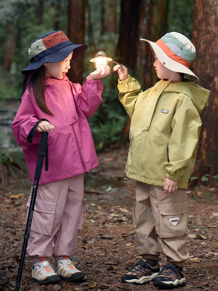 Kids Hooded Windproof Jacket Casual Spring Autumn Outerwear