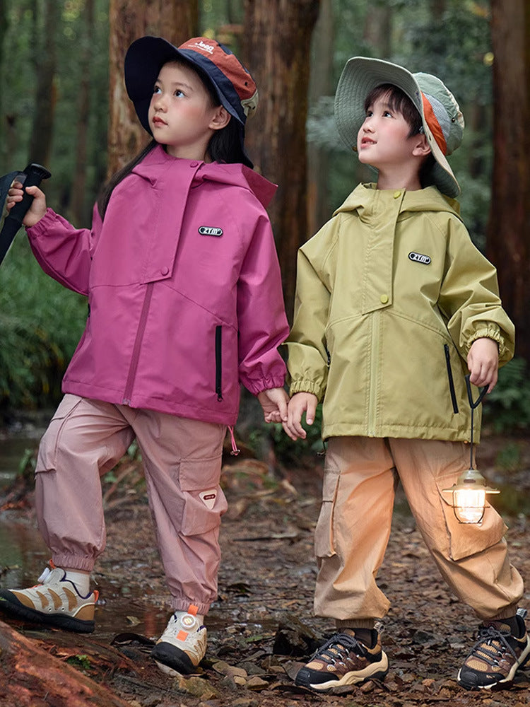 Kids Hooded Windproof Jacket Casual Spring Autumn Outerwear