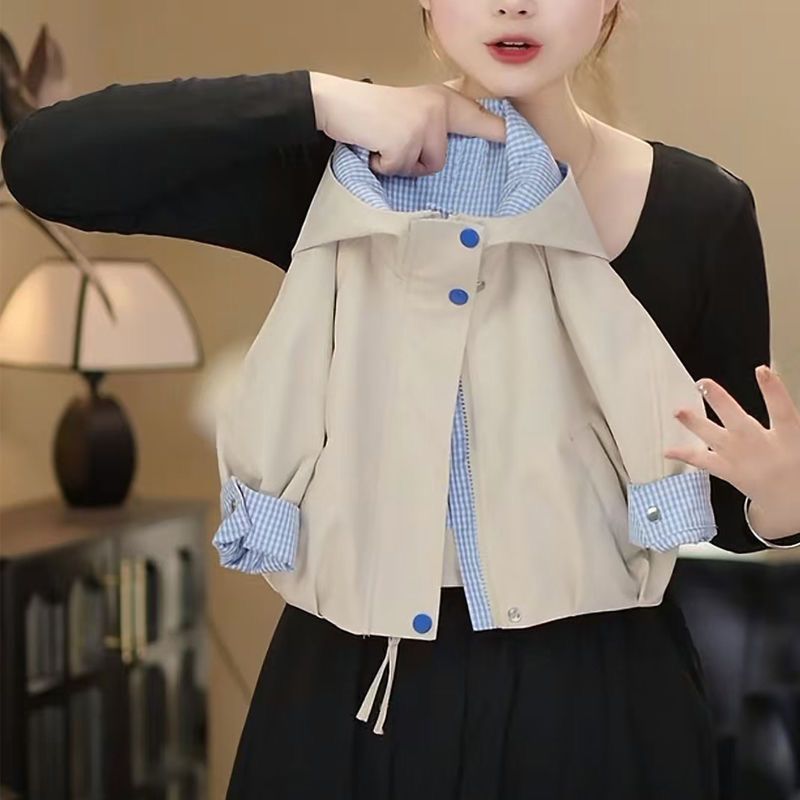 Kids Hooded Windproof Jacket Korean Style Autumn Outerwear