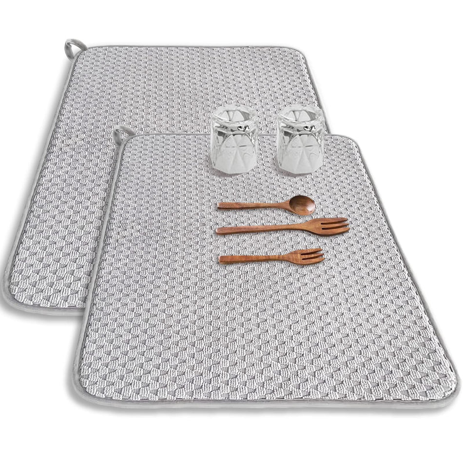 Microfiber Dish Drying Mat Absorbent Non-Slip Kitchen Counter Pad