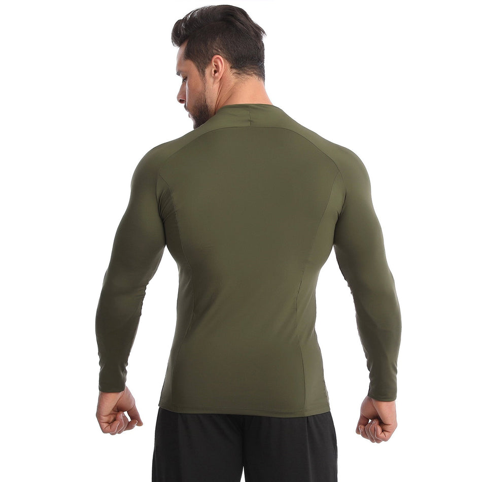 Men's Quick-Dry Half Zip Compression Long Sleeve Sports Shirt