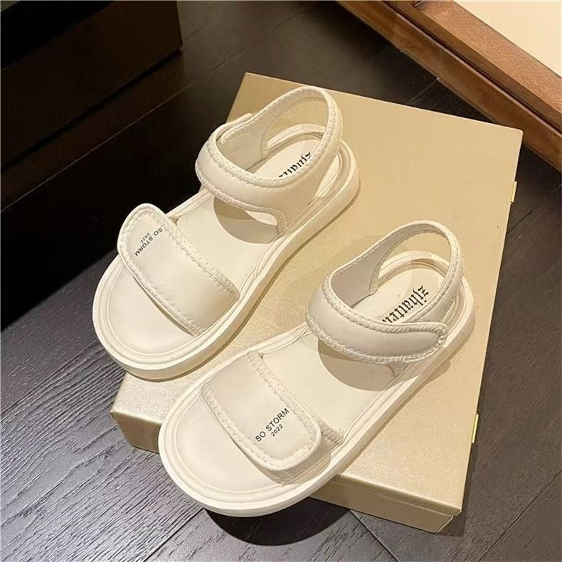 Women's Velcro Strap Sandals Soft Sole Non-Slip Beach Shoes