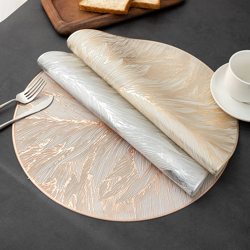 Color Foil PVC Placemat Waterproof Heat-Resistant Dining Mat 8Pc