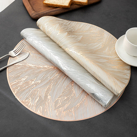 Color Foil PVC Placemat Waterproof Heat-Resistant Dining Mat 8Pc