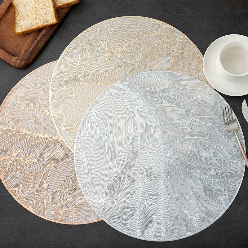 Color Foil PVC Placemat Waterproof Heat-Resistant Dining Mat 8Pc
