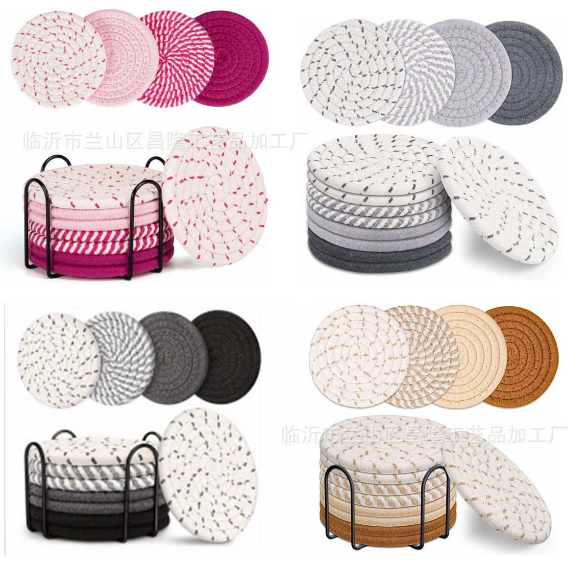 Woven Cotton Yarn Round Placemat Non-Slip Heat Insulation Mat