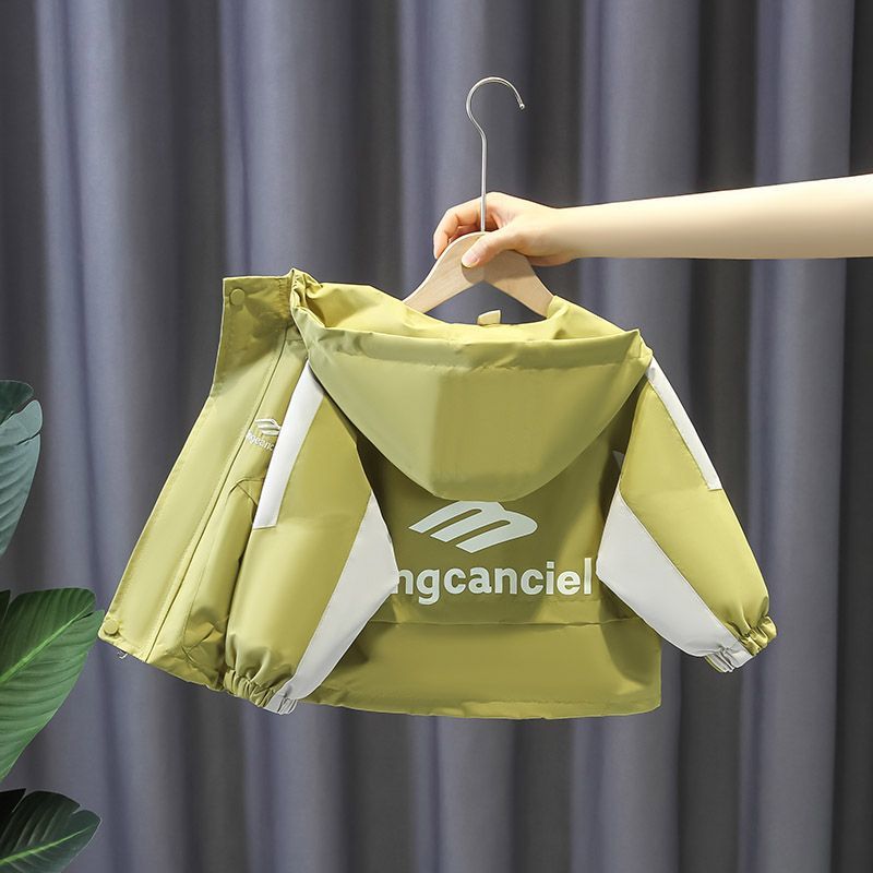 Boys Hooded Lightweight Autumn Windbreaker Jacket Casual Style
