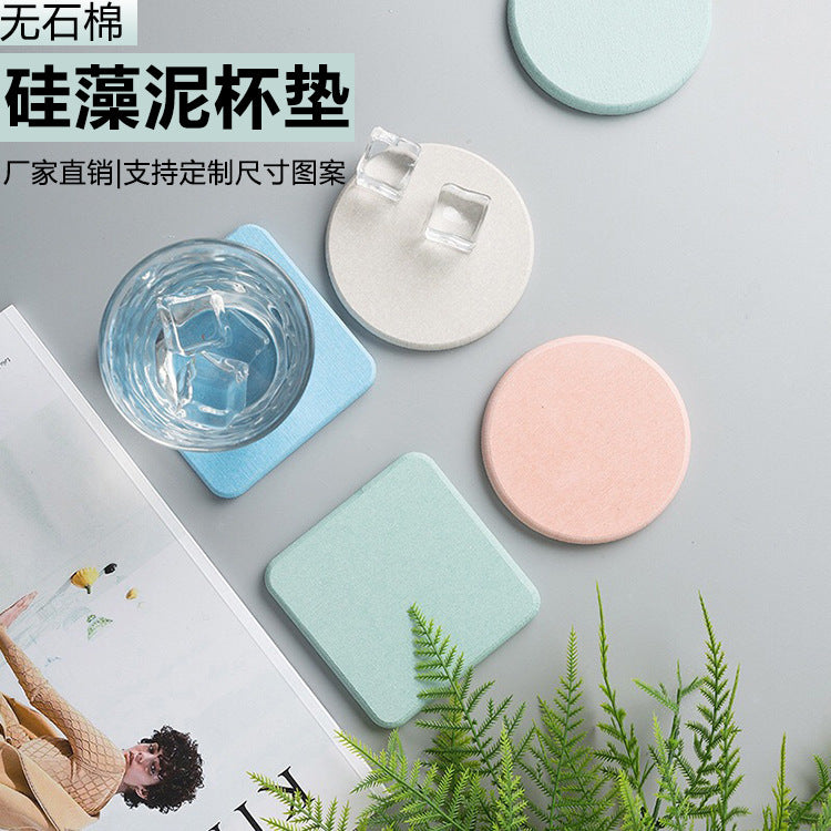Diatomaceous Earth 10cm Absorbent Coaster Set Round Square Blank