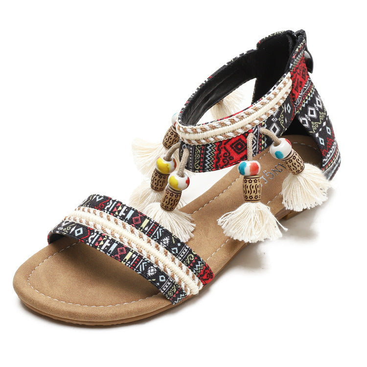 Women's Bohemian Wedge Sandals Open Toe Roman Style Shoes
