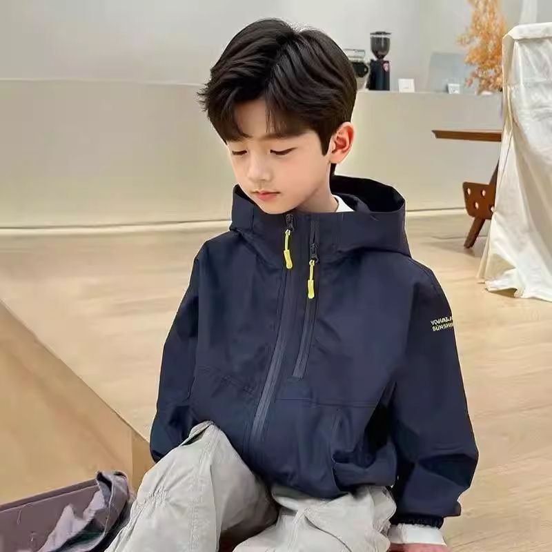 Kids Hooded Softshell Windbreaker Jacket UV Protection Coat