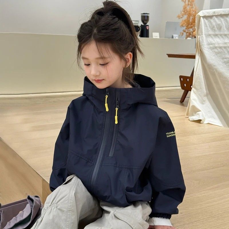 Kids Hooded Softshell Windbreaker Jacket UV Protection Coat