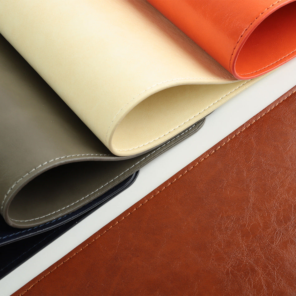 Blue Nordic Style Rectangular Leather Placemat Non-Slip Heat Insulation Mat