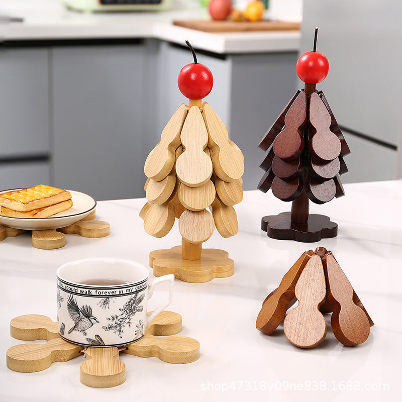Christmas tree Tree & Christmas Gourd-Shaped Heat Insulation Mat Decorative Table Pad