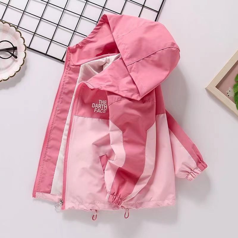 Girls Letter Print Spring Jacket Korean Style Windproof Coat