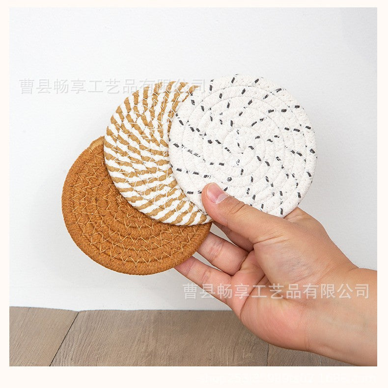 Nordic Cotton Rope Woven Placemat Heat-Resistant Round Table Mat