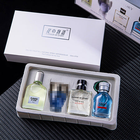 Men's Woody Cologne Set Four-Piece Long-Lasting Fragrance Gift Box