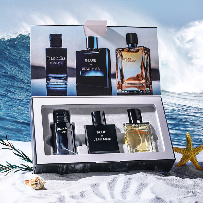 Men's Woody Eau De Toilette Set Three-Piece Long-Lasting Fragrance