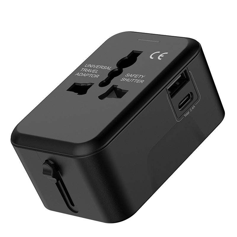 Universal Travel Charger Adapter USB-A Type-C Multi Plug Socket