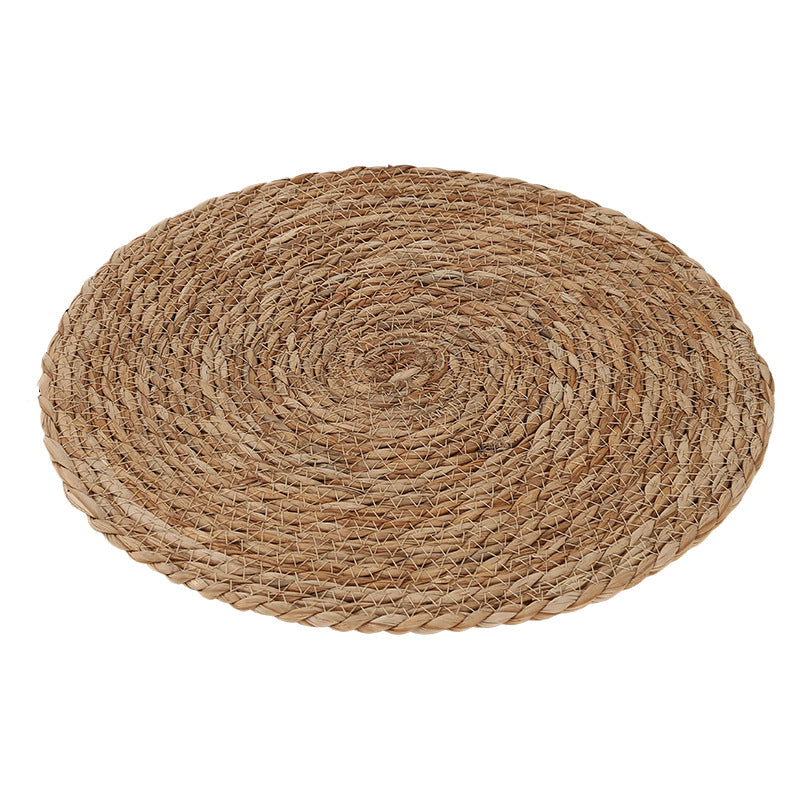 30cm & Hand-Woven Straw Round Placemat Tea Cup & Bowl Insulation Mat